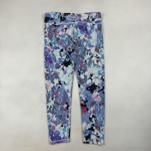 Fabletics Watercolor Multicolor Powerhold Capri Cropped Leggings Back Pocket M - Picture 5 of 5
